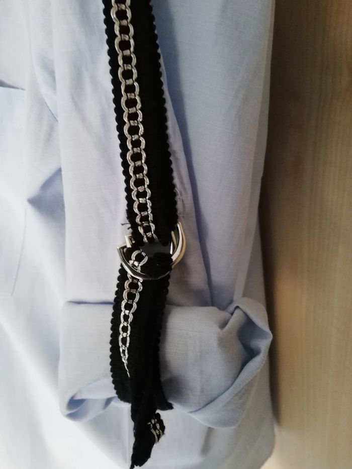 chemise décontracté manches longues zara bleu ciel neuve XS - photo numéro 3