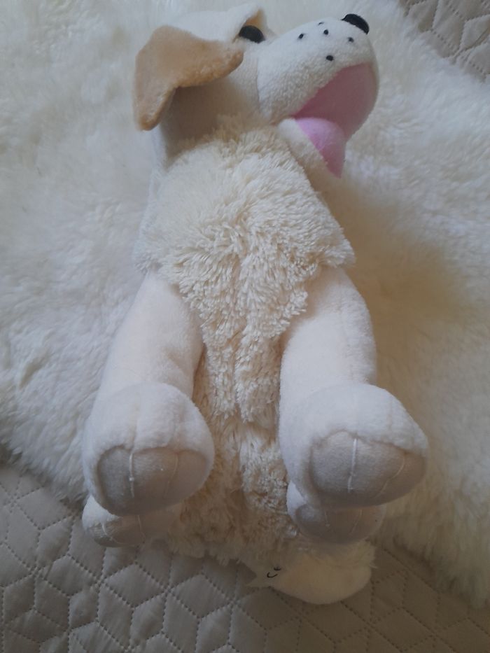 Jolie peluche chien  beige - photo numéro 5