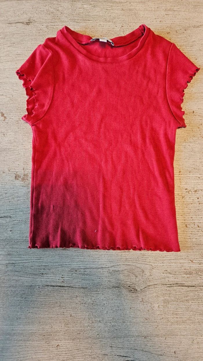 T shirt à manches très courtes, rouge, Subdued, S, nickel - photo numéro 2