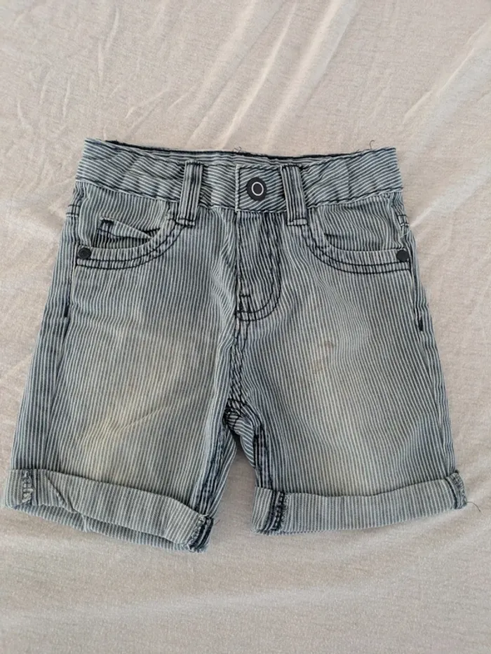 Short en jean rayé Orchestra - 2 ans (Taché / Idéal activités 🎨) - photo numéro 5