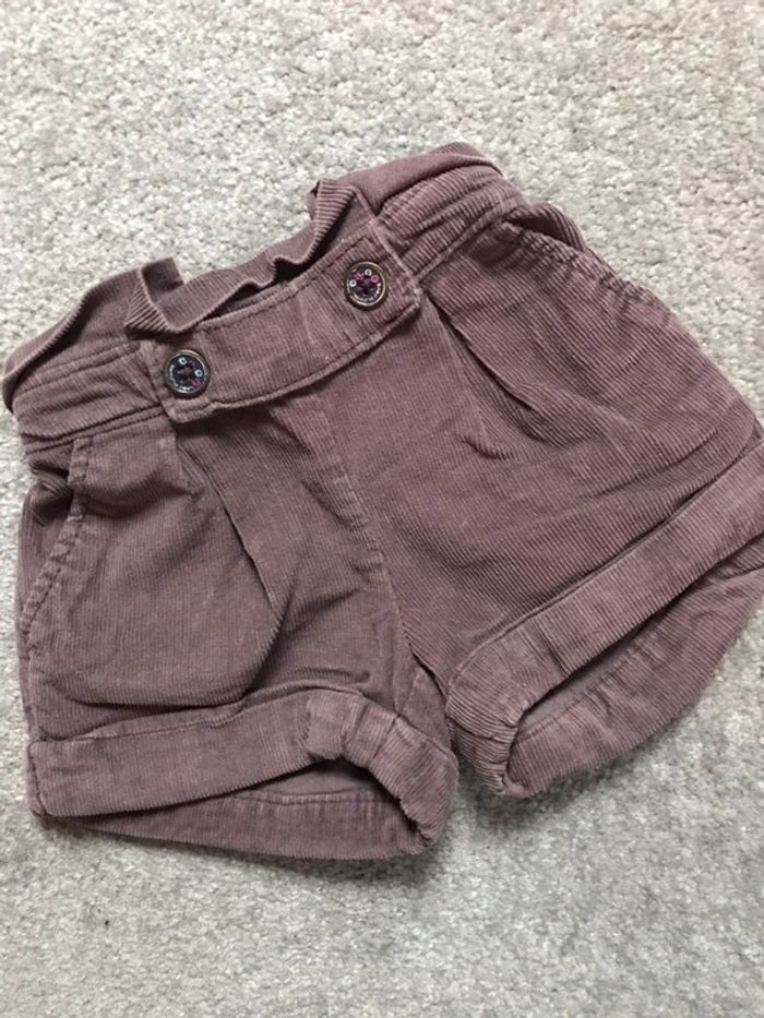 Short velours marron Tape à l'œil fille 18 mois