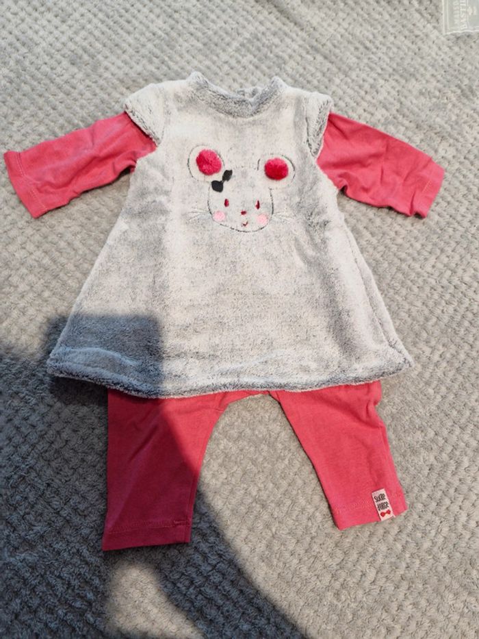 Robe avec leggings intégré chaude bébé fille 1 mois Sucré D'Orge