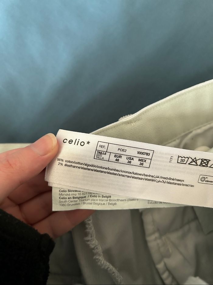 Pantalon gris/bleu Slim C25 côtelé Celio Tailles 42-44 - photo numéro 10