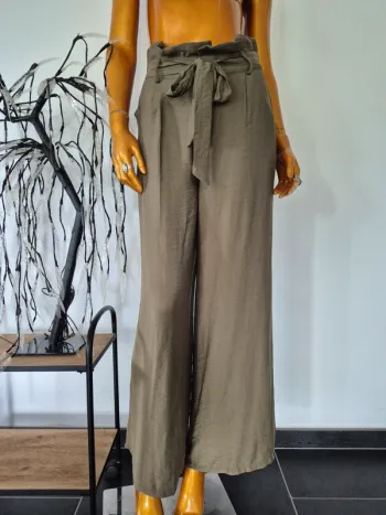 Pantalon Large Kaki avec Ceinture Femme Taille M/38