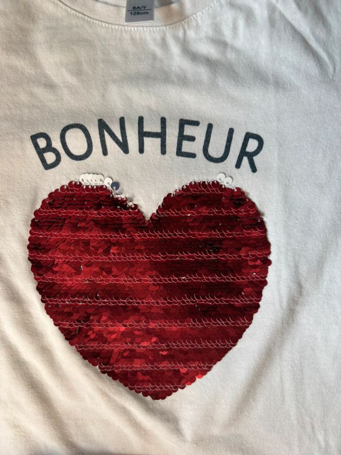 T-shirt bonheur 8 ans - photo numéro 4