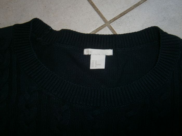 Pull ML torsadé marine H&M Taille 38/M - photo numéro 2