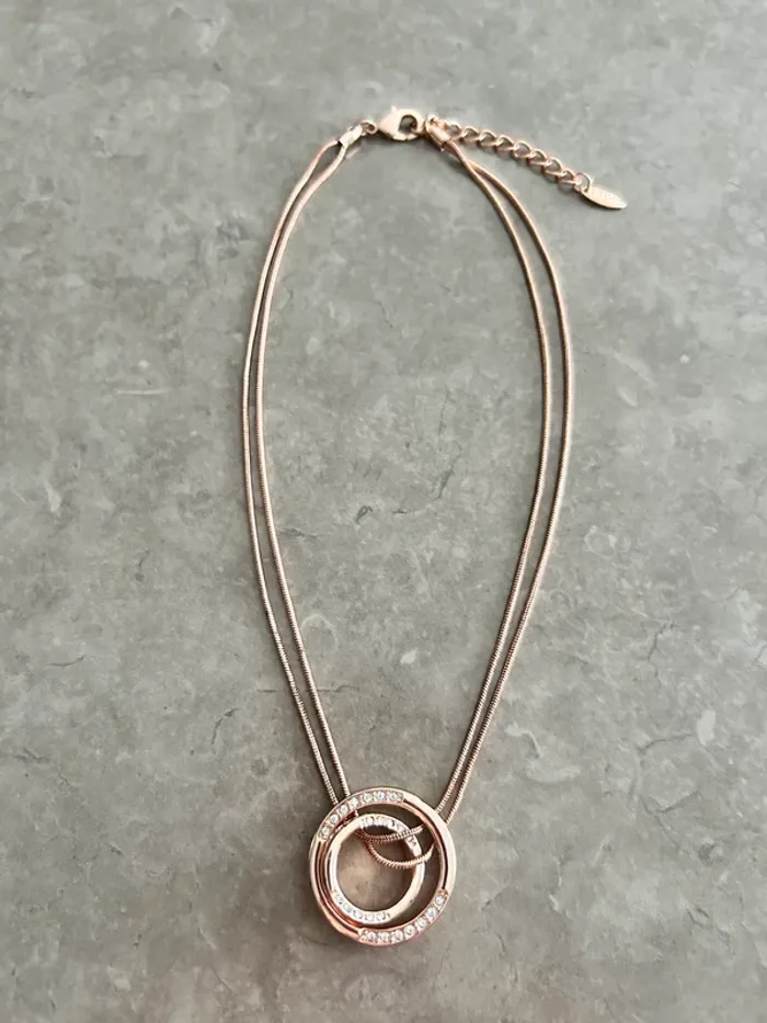 Collier Plaqué Or Rose et Oxyde de Zirconium - photo numéro 2