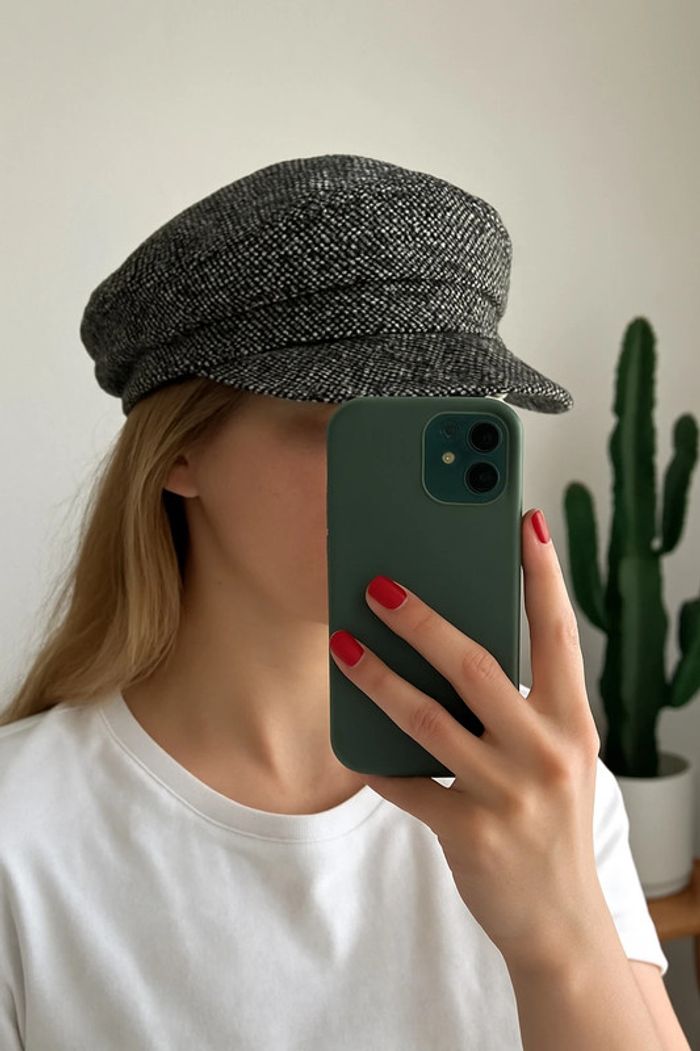 Casquette gavoche en laine noir et blanc taille 54 - Galeries Lafayette