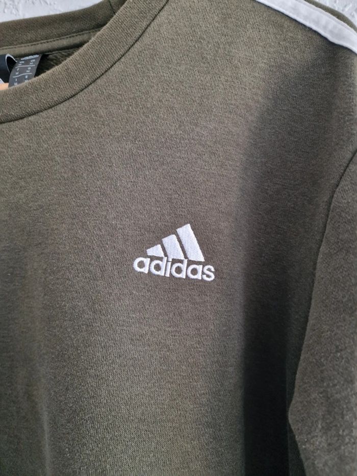 Adidas - Sweat / pull manches longues, col rond - Kaki - Médium - photo numéro 3