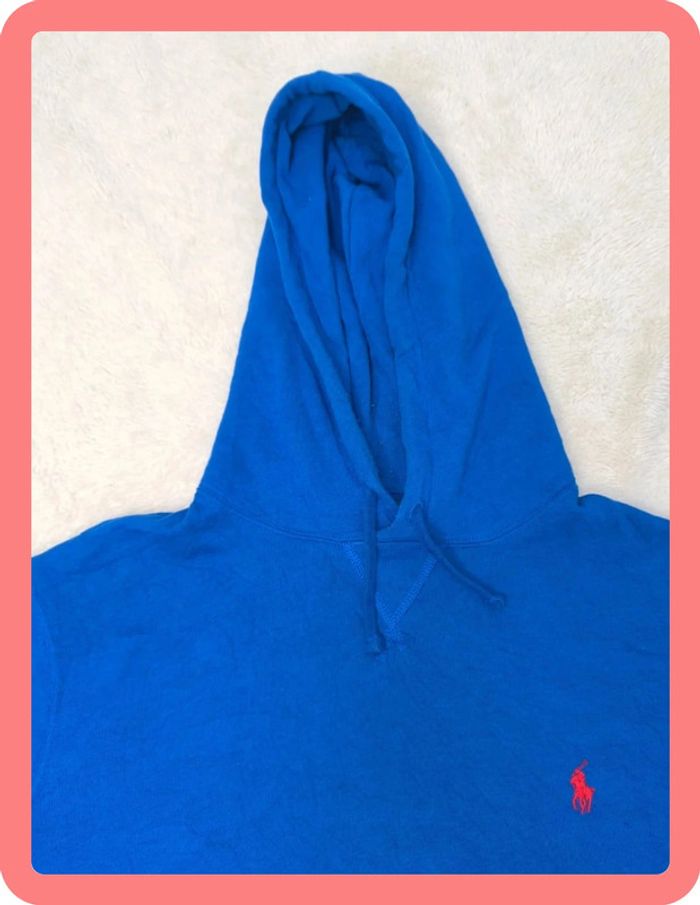Sweat a capuche Polo Ralph Lauren Homme bleu logo rouge taille M - photo numéro 5