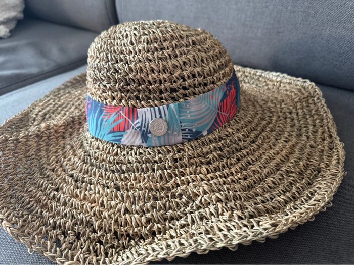 Chapeau de paille Roland Garros Taille L Neuf