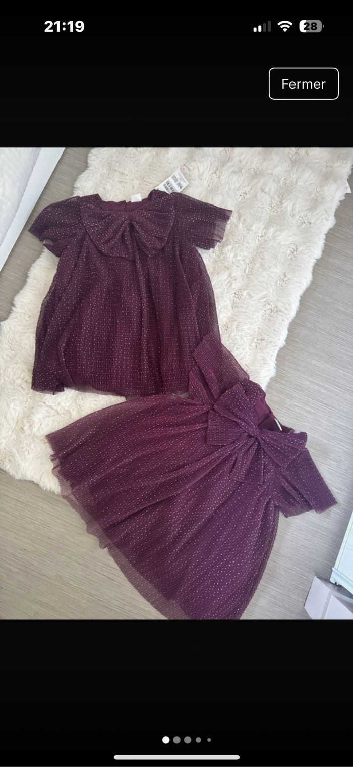 Robe fete cérémonie next 12/18 mois idéal jumelles