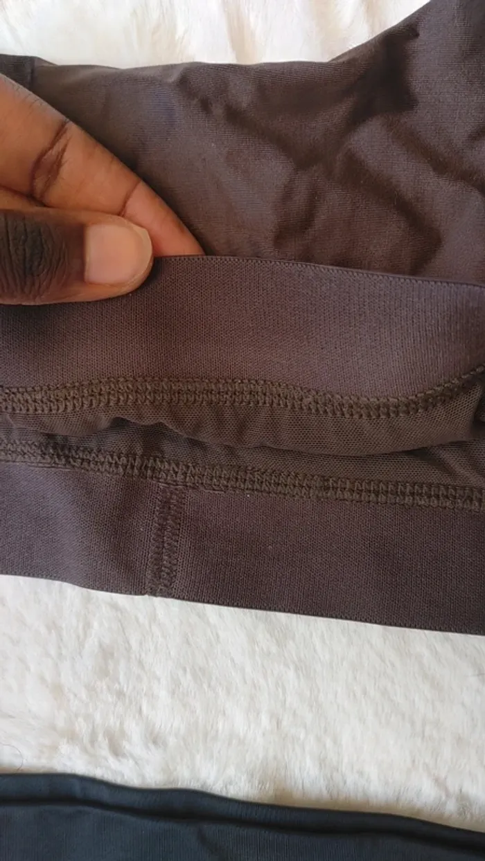 Ensemble soutien-gorge brassière et shorty marron et noir taille s - photo numéro 3