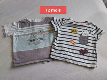 T-shirts taille 12 mois