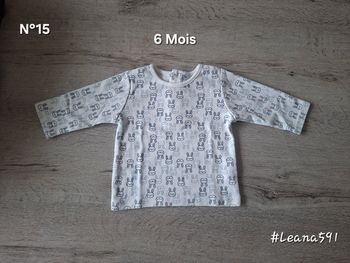 🌷N°15🌷Tee-shirt Longues Manches - 6 Mois🌷