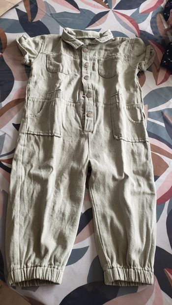 Salopette verte 4 ans