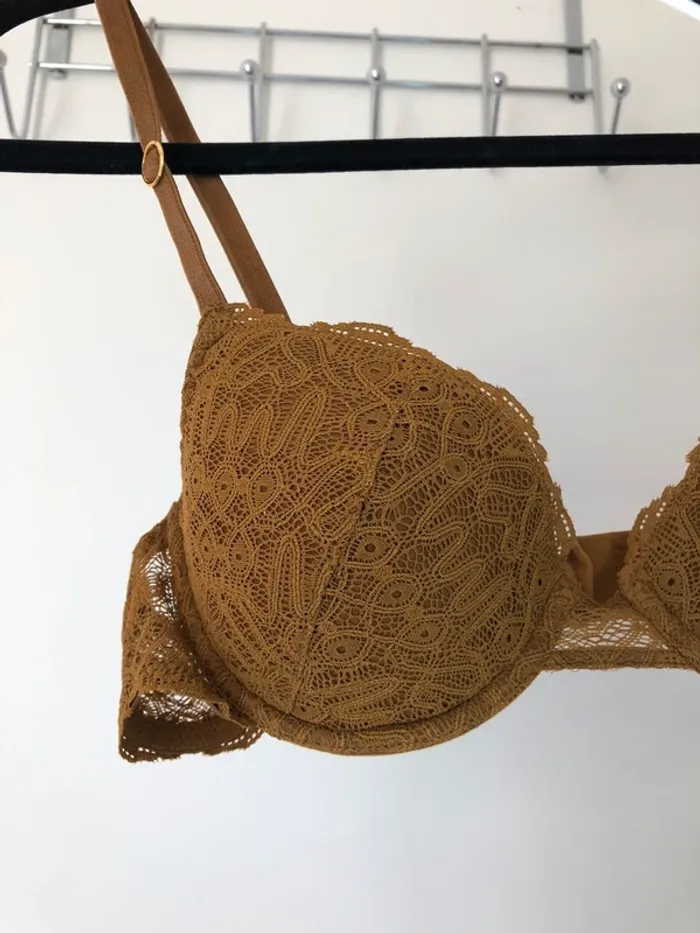 Soutien-gorge ocre fin et dentelle 90B Princesse TamTam - photo numéro 3