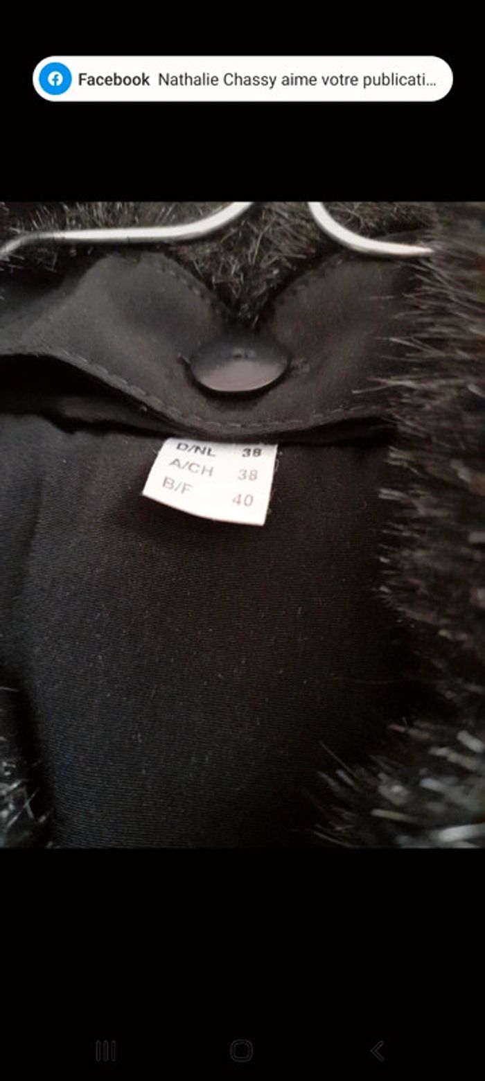 Manteau noir polyester imperméable T40 - photo numéro 3