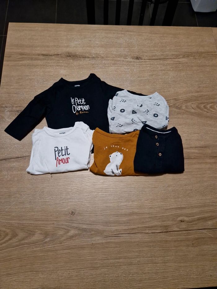 Lot de 5 tee shirt manche longue 6 mois