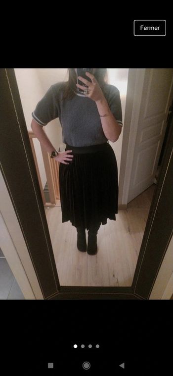 Petit pull vintage manches courtes taille 42 44 gris