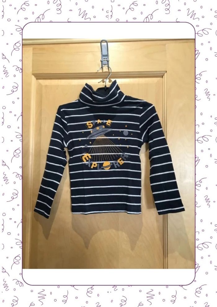 T-shirt col roulé marine in extenso