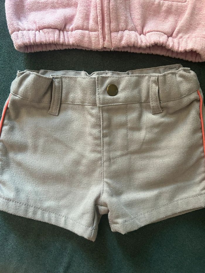Ensemble short et gilet r mini 6 mois - photo numéro 2