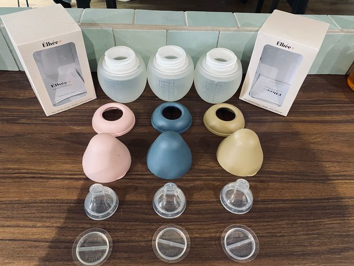 Lot 3 biberons elhee parfait état 100%silicone - photo numéro 2