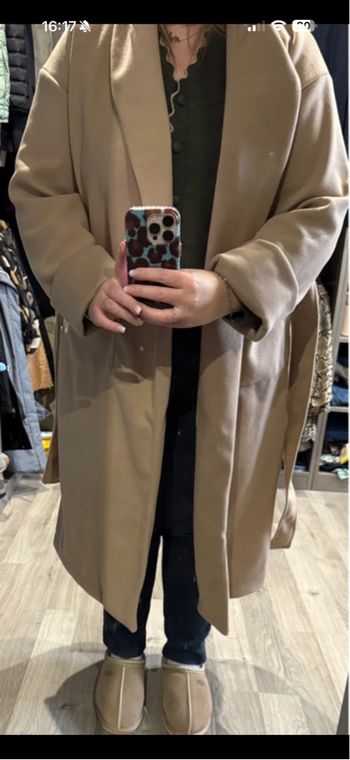 Manteau beige à nouer