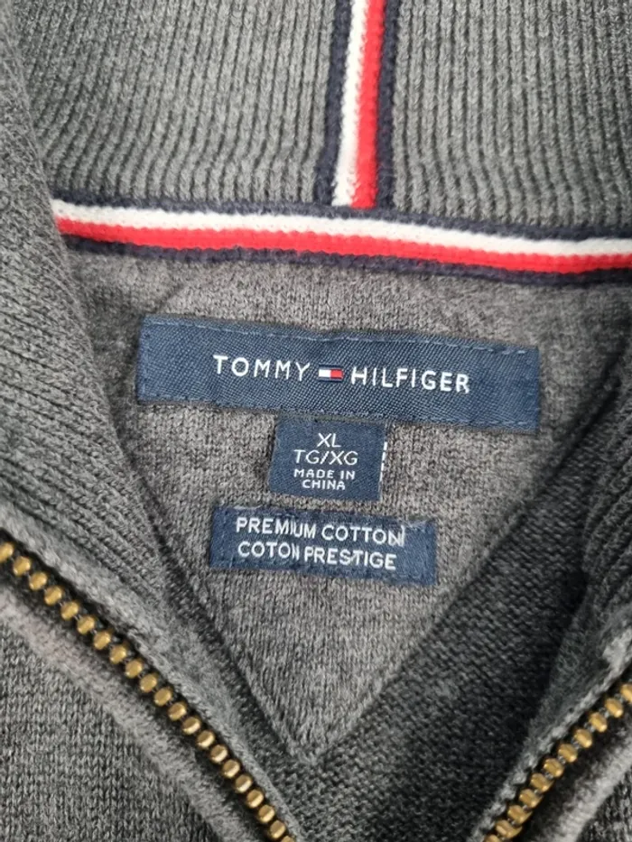 Veste zippée Tommy Hilfiger gris foncé – Taille XL Hommes (mesures en photos) - photo numéro 6