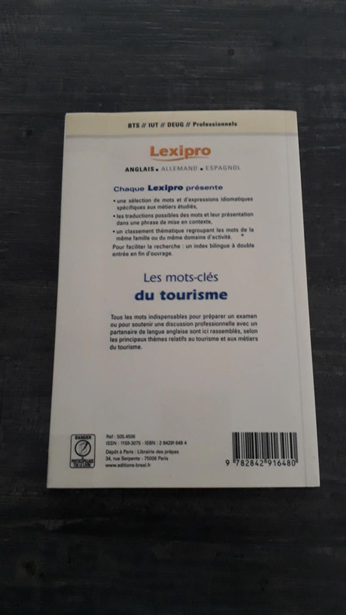 Lexipro Anglais "les mots clés du tourisme" - neuf - photo numéro 2