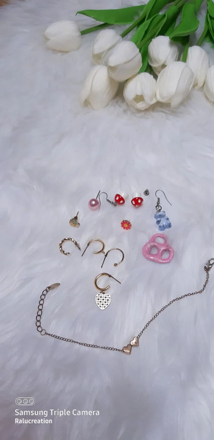 💟Lot accessoires bijoux boucles d'oreilles bracelet - photo numéro 2