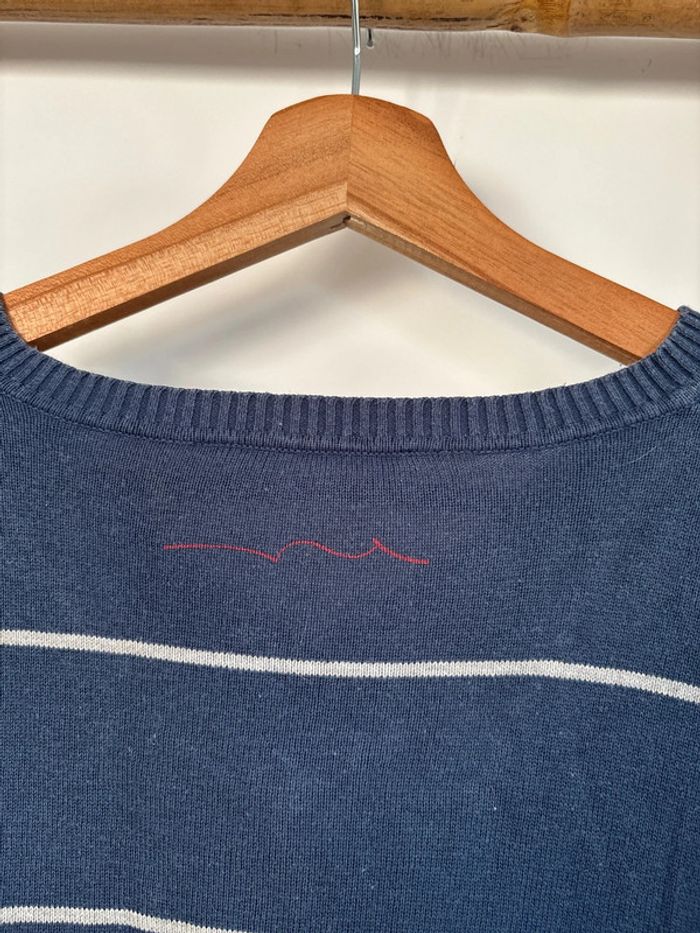 Pull col V bleu à rayures teddy smith taille XXL - photo numéro 7