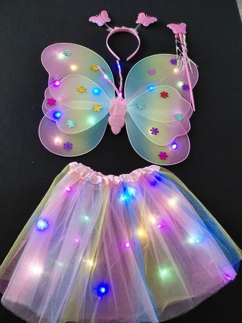 Déguisement papillon multicolores LED 3-6ans 