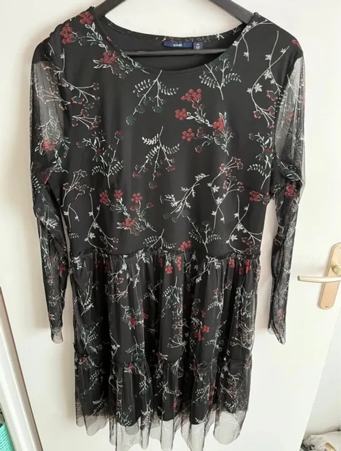 Robe fleuris automnale voile t.44