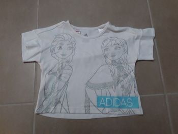 T-shirt blanc ANNA ELSA 5-6 ans ADIDAS TBE