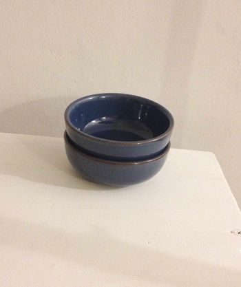 2 petits ramequins coupelles bleus foncés