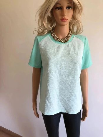 Blouse verte turquoise neuve à manches courtes taille M