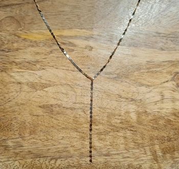 Collier fin en forme de y plaqué or cadeau femme fille mariage