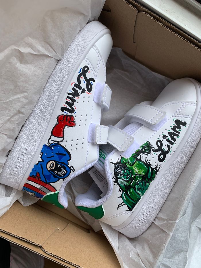 Basket Customisées Captain America et Hulk - photo numéro 3