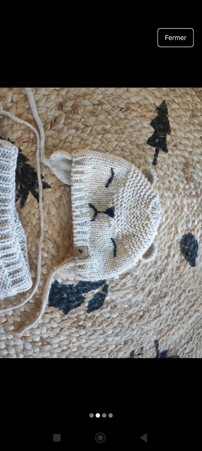 Ensemble bonnet cache cou et moufle - photo numéro 2