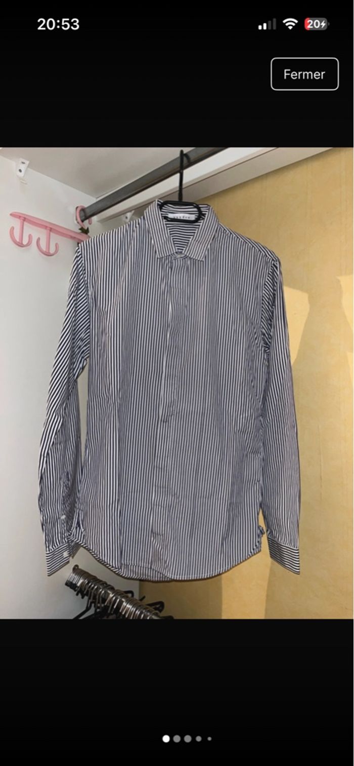 Chemise à bleu marine et blanche à rayures Sandro XS