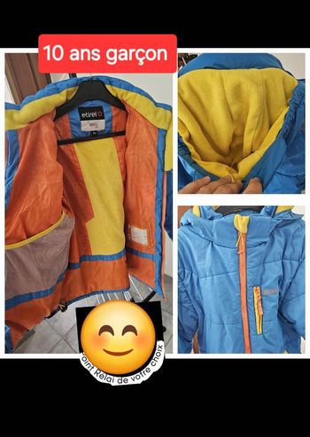 Veste /manteau ski bleu /jaune garçon 10ans/elite aquabade