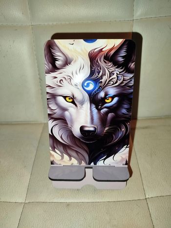 support téléphone motif loup neuf