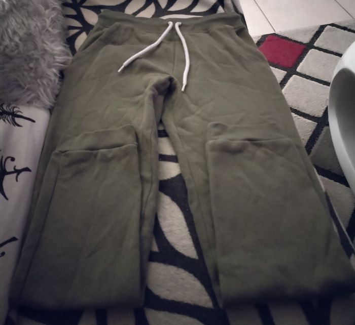 Jooging kaki cordons gris pailleté "Primark" 9/10 ans - photo numéro 4
