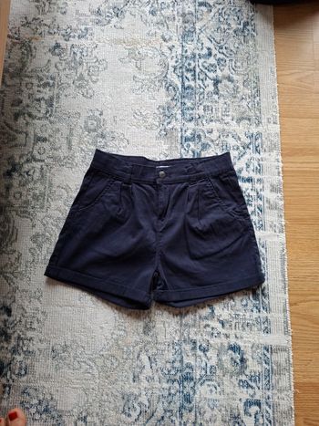 Short habillé bleu toile