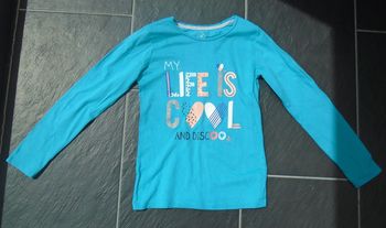 Joli tee-shirt "my life is cool" manches longues fille 7-8 ans
