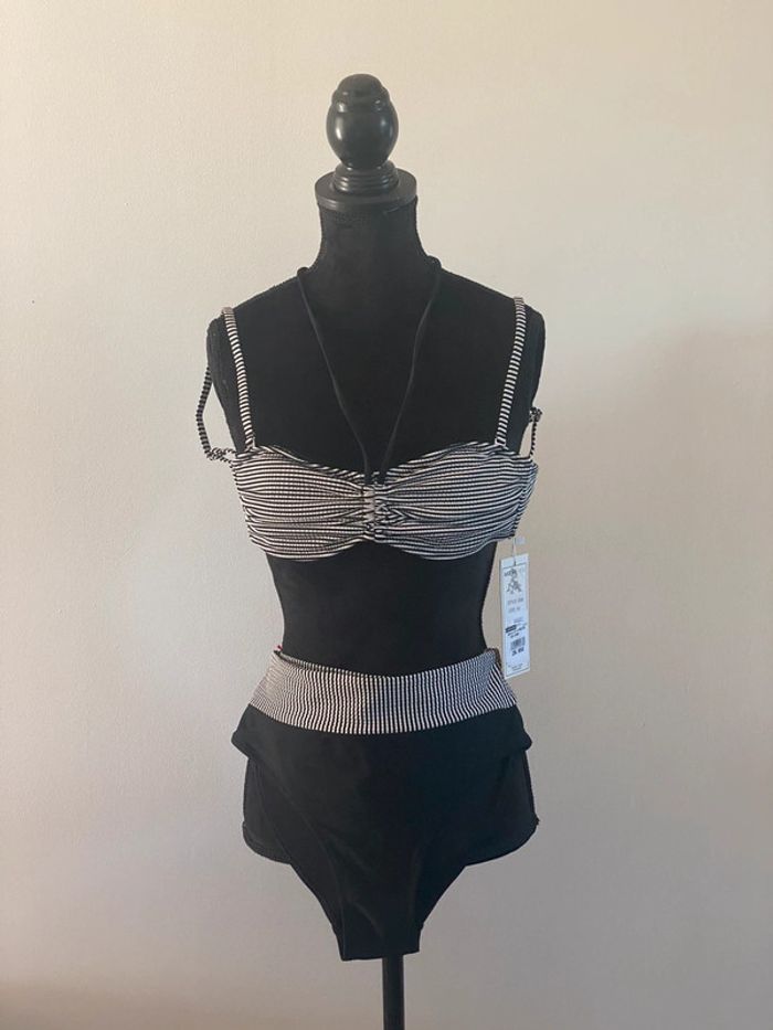 Maillot de bain Anya Beach 2 pièce taille 40 blanc et noir