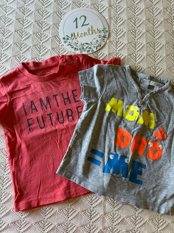 Lot de 2 tshirts 12 mois
