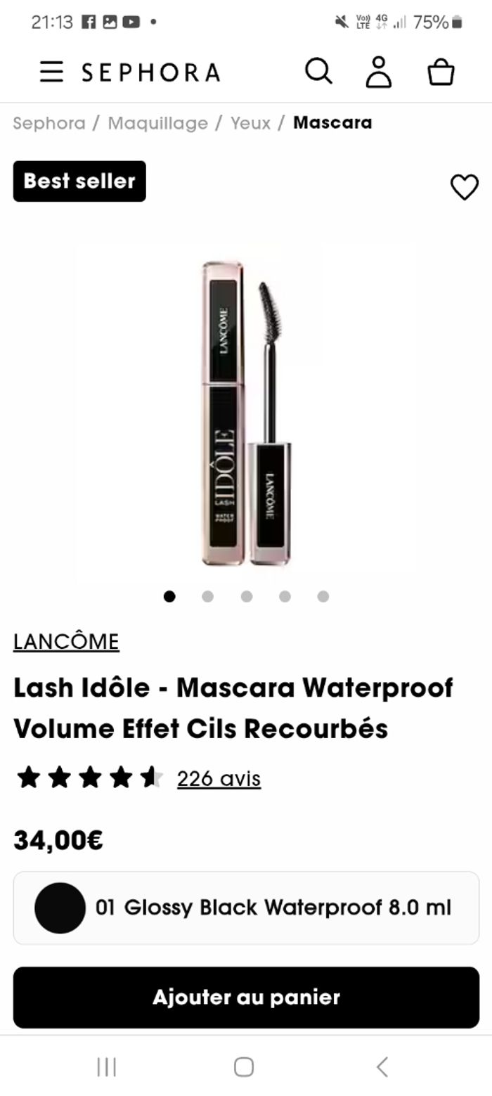 Mascara idole waterproof Lancôme