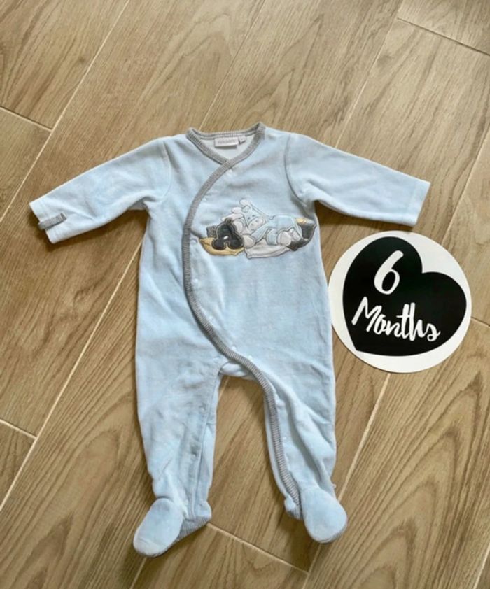 Pyjamas une pièce velour Noukie’s 6 mois - photo numéro 2